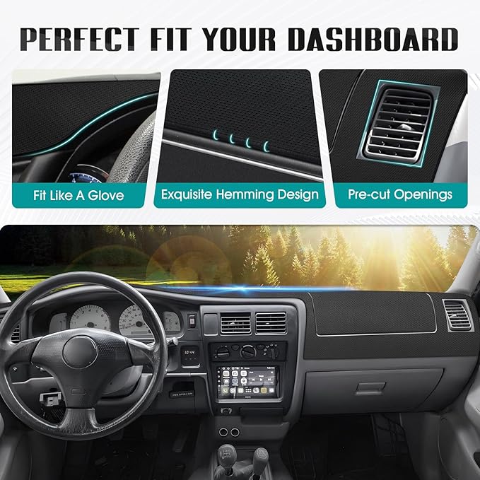 FIILINES Dash Cover for 1998-2004 Toyota Tacoma, Dashboard Mat Accessories Dash Cover Sunshade Nonslip Mesh Protector No Glar