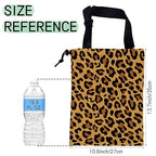 Brown Leopard Car Garbage Bag,Camouflage Waterproof Small Car Trash Bag Hanging Back of Seat,Drawstring Hanging Car Trash Bag with Adjustable Buckle for Car Accessories
