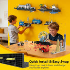 BlissBox 8-Pack Large Display Shelves for Wall Compatible with Lego Building Bricks, 11.3x6.3inch Dual-Sided 36x20 Studs for 