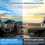FIILINES Dash Cover for 2007-2014 Tahoe Suburban/GMC Yukon XL, 2007-2013 Avalanche Silverado 1500 2500 3500 LTZ/GMC Sierra SL