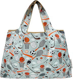 allydrew Large Foldable Tote Nylon Reusable Grocery Bags, 6 Pack