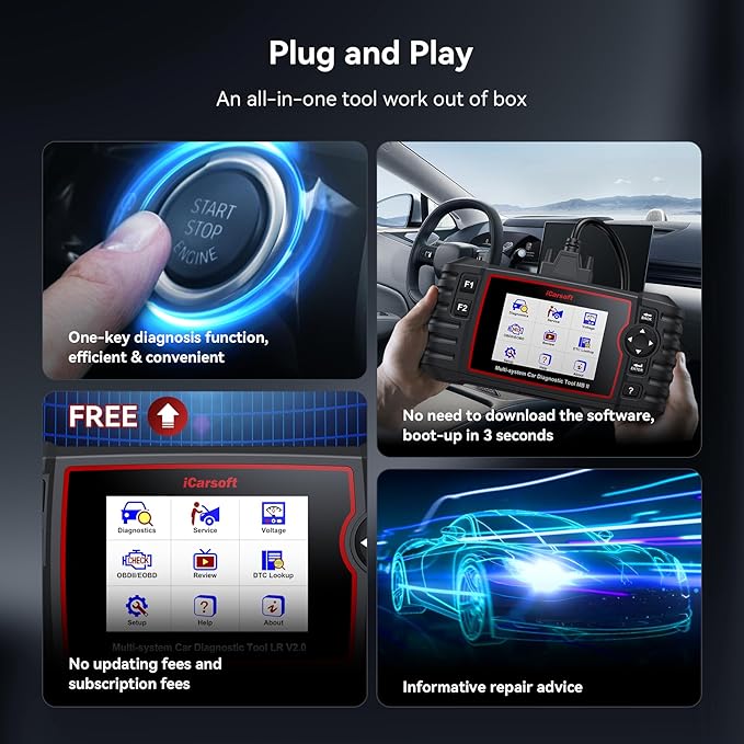 iCarsoft LR V2.0 Enhanced Ver Car Scan Tool for Land Rover/Jaguar and for Benz/Sprinter/Smart, All Systems in-Depth Diagnostic