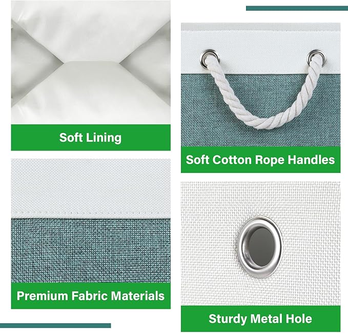 Bidtakay Large Storage Baskets for Shelves 3 Pack Fabric Storage Bins for Organizing Linen Collapsible Organizer for Closet-D