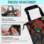 Car Garbage Bag Abstract Red and Green Flowers Hanging Canvas Car Trash Bag Drawstring Car Back Seat Organizer for Car Back Front Seat Console with Adjustable Buckle