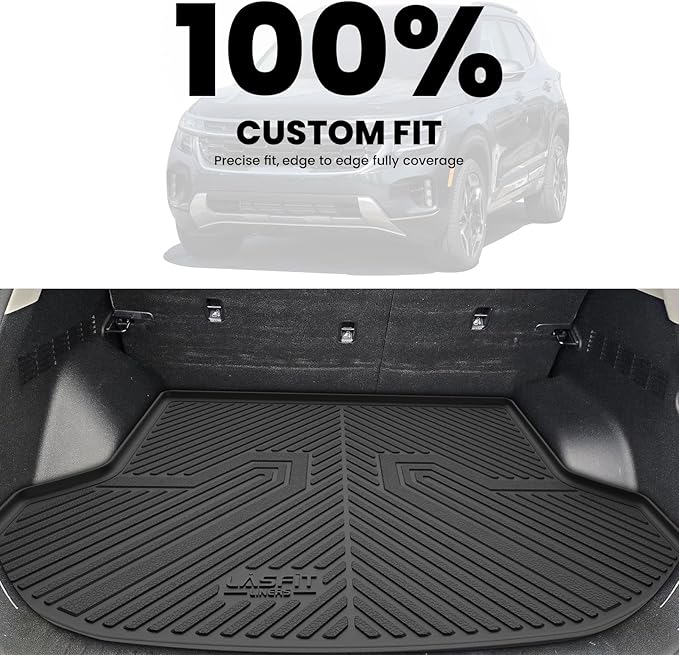 LASFIT Cargo Mat for Kia Seltos 2026 2025 2024 (Not Fit SX), All Weather TPE Custom Fit Car Trunk Mats Cargo Liners Acessoires for Kia Seltos 2024-2026, Black