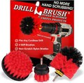 Drillbrush Heavy Duty Stiff Bristle Brush Kit – Power Scrubber Attachment for Concrete, Brick, Siding, Stone, Driveways, Fire