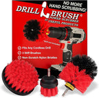 Drillbrush Heavy Duty Stiff Bristle Brush Kit – Power Scrubber Attachment for Concrete, Brick, Siding, Stone, Driveways, Fire