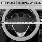 BDK Ultra Soft Gray Steering Wheel Cover, Unisex Car Accessories Non-Slip Comfy Soft Grip Faux Leather Auto Steering Wheel Cover for Cars Trucks Vans SUVs - Fits Standard 15" Inch Steering Wheels