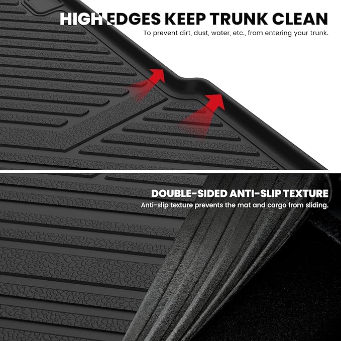 LASFIT Cargo Mat for Audi Q5/SQ5 2018-2025(Include Q5/SQ5 Sportback), Custom Fit All-Weather TPE Rubber Trunk Mat for Audi Accessories, Waterproof, Easy to Clean, Black