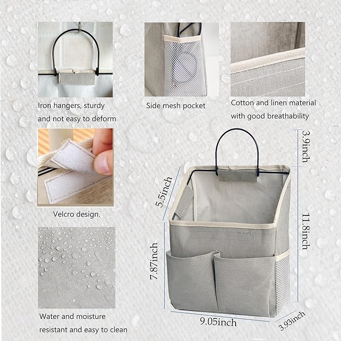 4pcs Wall Hanging Storage Bag,Wall Hanging Organizer bags with Pockets, Wall Organizer Storage for Dormitory Bathroom Bedroom