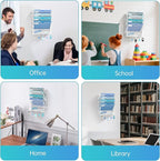 5 Tier Wall File Organizer - Hanging File Organizer with 5 Hooks, Mail Holder Wall Mounted for Papers, Folders, Magazines, Bi