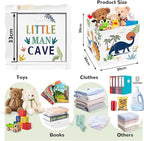 Clastyle 3 pcs Dinosaur Cube Storage Unit Boxes Volcano Kallax Box for Shelves Parents Storage Baskets for Book Clothes Toy O