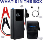 Car Battery Jump Starter, 12V Portable Jump Starter Battery Pack, Jumper Cables, Storage Case, USB-A/USB-C Cable,