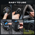 FADAKWALT Tire Inflator Portable Air Compressor, DC 12V Tire Air Pump with LED and 150PSI Digital Pressure Gauge, Portable Tire Inflator for Car Tires, Motorcycles, Bike, Ball (Silver)