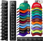 2 Pack Hat Hook Organizer for Baseball Caps, Hat Hanger Holder for 20 Caps, Wall Hat Rack with Strong Adhesive, Multilayer Ca