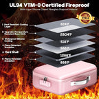 Fireproof Document Box, Hard Case Highly Flame-Resistant Fire Proof Waterproof File Organizer with Lock, Portable Fire Safe f