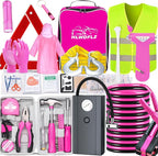 Car Roadside Emergency Kit, Vehicle Truck Safety Emergency Road Side Assistance Kits with Jumper Cables, Auto Air Compressor 