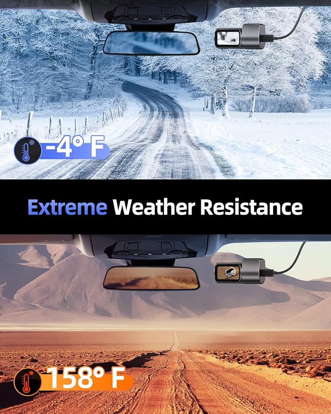 Dash Cam Front 4K - 1.5" IPS Display & 5G WiFi & 64G Card, 360° Rotation Mini Dashcam, Car Camera with WDR Night Vision, 24H 