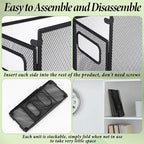 2 Pack Hanging File Holder, 10 Hanging Folders, Metal Mesh, Letter Size Folder Storage, Desktop Storage Cabinets, Office Scho