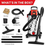 Shop-Vac 8 Gallon 4.0 HP Wet/Dry Vacuum with Blower Function, Stainless Steel Tank, Portable Shop Vacuum with Wheels, Include