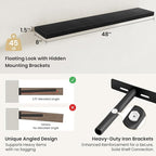 Fun Memories Floating Shelves for Wall, Rustic Wood Wall Mounted Shelves for Bathroom, Bedroom, Living Room & Kitchen, Storag