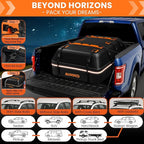 AUXKO 15 Cu.Ft Waterproof Rooftop Cargo Carrier for Cars/SUVs/Trucks, Foldable Soft Shell Roof Bag with Night-Reflective Strip, 6 Adjustable Bungee Straps & Door Hooks, Combination Lock, Anti-Slip Mat