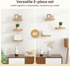 Fun Memories Floating Shelves for Wall - 7.5 Inch Square Shelves with Invisible Brackets, Small Wall Shelf for Living Room, B