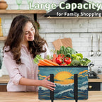 Reusable Grocery Bag, Foldable Large Shopping Tote Bag for Groceries Kitchen Picnic Car Trunk