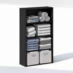 Furinno Reed Closet Organizers and Storage, 4-Tier Closet Organizer, Open Shelf Closet Storage, for Wardrobe, Bedroom, Living