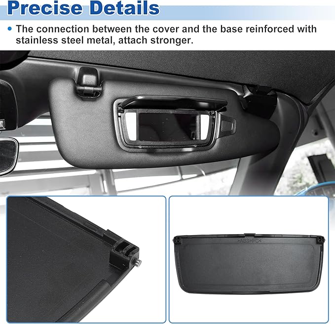 Sun Visor Mirror Cover for Porsche Boxster/Cayman 981 2014-2016 for Porsche Carrera 911 2012-2024 Left/Right Sun Visor Vanity Mirror Cover Black