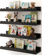 Shario Nursery Shelves (Black, 16.5 Inches)