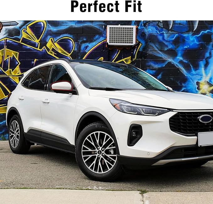 Compatible with Ford Escape SE/SEL Right Passenger Side Mirror Cap Cover 2020 2021 2022 2023 2024, White Side Door Rearview Mirror Cover Replacement Without Turn Signal Light