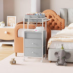 Modanais Baby Diaper Caddy Organizer Cart with Drawers - 3In1 Rolling Storage Cart with Wheels, Removable Diaper Caddy, Detac