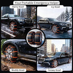 Universal Anti-Skid Snow Tire Chains for Cars SUV Trucks - Adjustable 14-19 Inch Emergency Winter Traction Tire Chains, Easy 