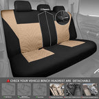 CAR PASS Car Seat Covers Full Sets, Front & Split Rear Bench for Car, 3D Tyre Embossed Automotive Interior Covers, Airbag Com