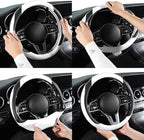 Car Steering Wheel Cover, Microfiber Leather Steering Wheel Cover Universal Fit 14.5-15 inch Anti-Slip Comfortable Breathable