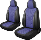 CAROMOP Breathable Cloth Fabric Car Seat Covers 2 Front Seats,Faux Leather 3D Foam Back Support Seat Cover for Car,Universal 