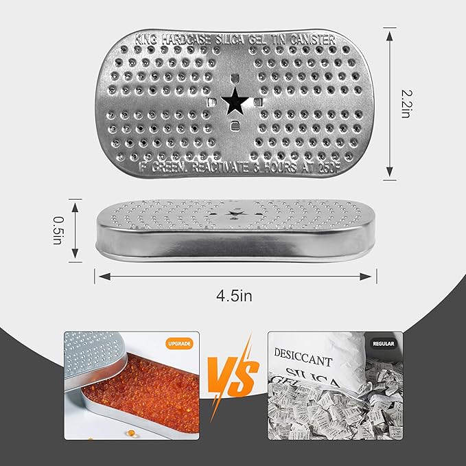 Pistol/Gun/Ammo Case Safe Dehumidifier Silica Gel with Rechargeable Beads, Compact Design and Various Sizes for Vault