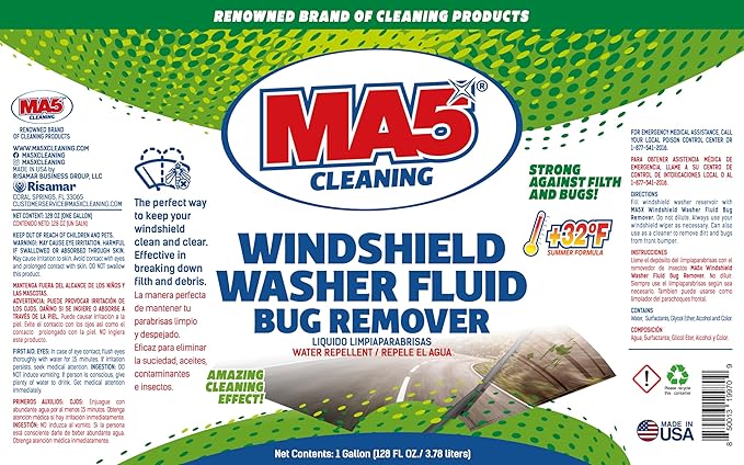MA5X Bug Remover Windshield Washer Fluid, 1 Gallon
