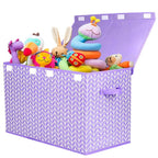 Mayniu Large Toy Box Chest with Flip Lid, Toy Storage Organizers Bin Boxes Basket with Sturdy Handles for Boys, Girls, Kids, 