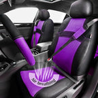 CAR PASS Universal 13PCS 3D Air Mesh-100% Breathable Seat Covers Full Sets, Steering Wheel, Belt Cover Airbag and Rear Split Bench Compatible for 90% Automotive SUV Truck Cute Women Black Purple