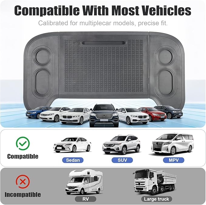 GearUp Car Table Tray for Eating Foldable Car Food Tray Multipurpose Car Desk for Laptop, Eating Food, Writing