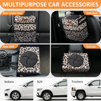 Cute Car Trash Can, Car Accessories for Women Interior Can Trash Bag Hanging Automotive Garbage Cans Leopard Pattern
