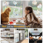 Rainbow Window Privacy Film Decorative, Stained Glass Tint for Home, 3D Decals Clings for Glass Windows, Static Cling Sticker, Suncatcher Cover, 23.6 Inch x 78.74 Inch