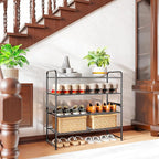SUFAUY 2-Tier 33" Wide Shoe Rack, Closet Metal Shoe Rack Organizer Heavy Duty, Stackable, Black
