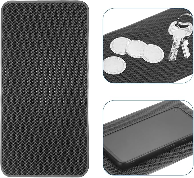 HARFINGTON 4pcs Car Dashboard Anti-Slip Mat 10.6" x 6" Universal Sticky Dash Pad Grid Pattern Washable Reusable Car Non-Slip 