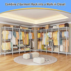 Raybee 88.2" W Clothes Rack Heavy Duty Clothing Racks for Hanging Clothes Extra Wide Portable Closet Loads 1200LBS Freestandi