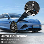 Auto Tightening Snow Chains for Car, SUV & Pickup Trucks – 1-Min Quick Install, Reusable Emergency Tire Chains for Snow & Ice