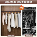 Closet Rod - Closet Rods for Hanging Clothes, 17 to 53 inch Adjustable Closet Hanging Rod, Heavy Duty Clothes Rod Clothing Ba