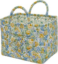 Boho Fabric Storage Basket, Large Capacity Laundry Basket, 12.2'' x 10.23'' x 10.23'' Collapsible Laundry Hamper with Easy Ca